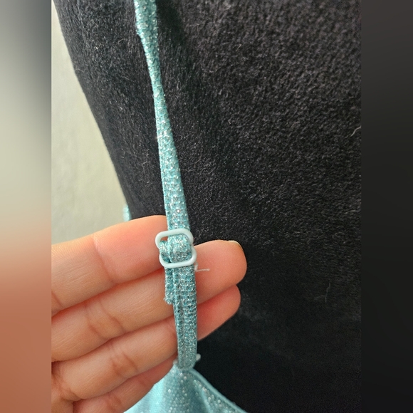 Blue Shimmer Tiered Dress - Picture 8 of 9